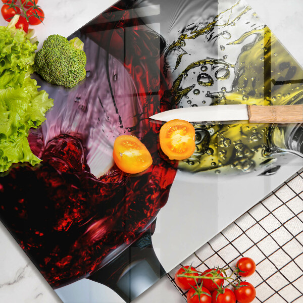 Tagliere in vetro Bicchieri di vino