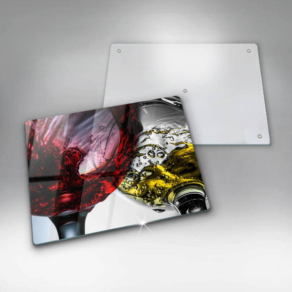 Tagliere in vetro Bicchieri di vino