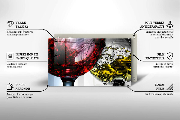 Tagliere in vetro Bicchieri di vino