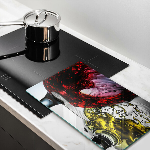 Tagliere in vetro Bicchieri di vino