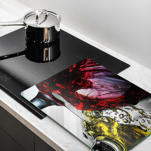 Tagliere in vetro Bicchieri di vino