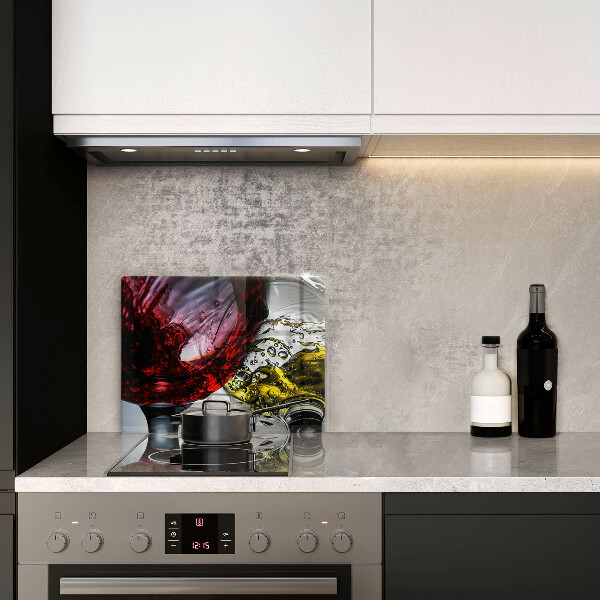 Tagliere in vetro Bicchieri di vino