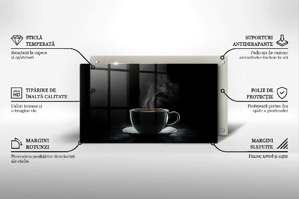 Tagliere in vetro Tazza di caffè calda