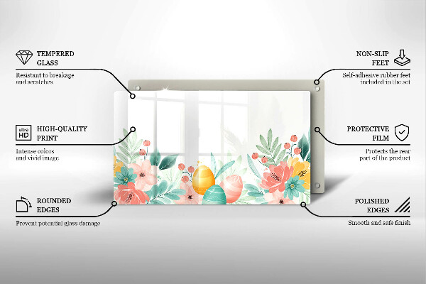 Tagliere in vetro temperato uova di Pasqua