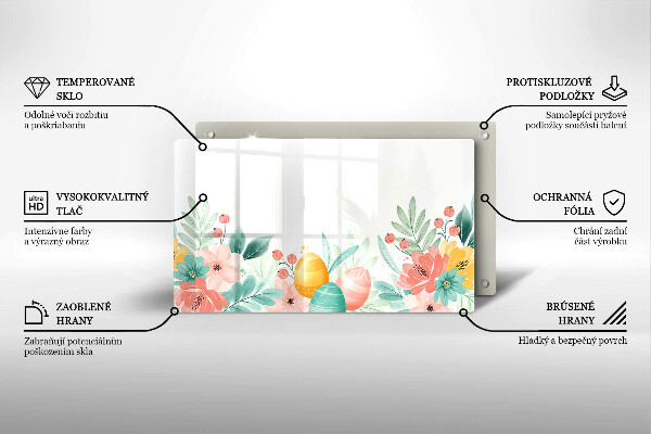 Tagliere in vetro temperato uova di Pasqua