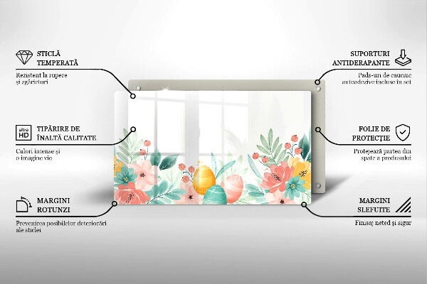 Tagliere in vetro temperato uova di Pasqua