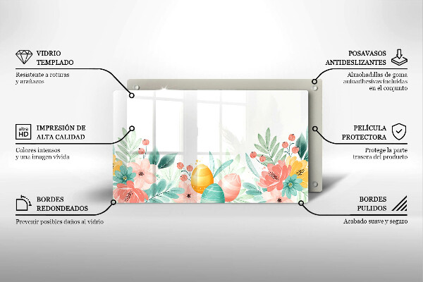 Tagliere in vetro temperato uova di Pasqua