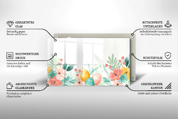 Tagliere in vetro temperato uova di Pasqua