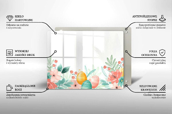 Tagliere in vetro temperato uova di Pasqua