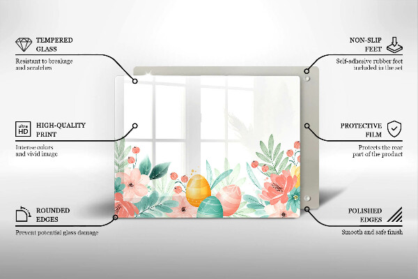 Tagliere in vetro temperato uova di Pasqua