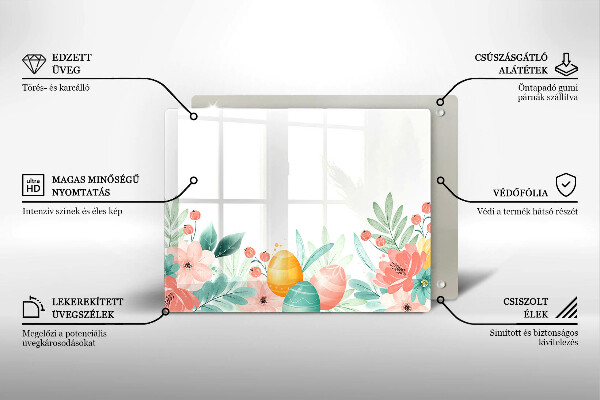 Tagliere in vetro temperato uova di Pasqua