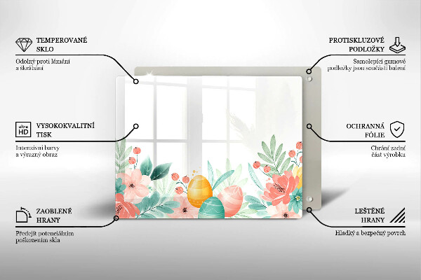 Tagliere in vetro temperato uova di Pasqua