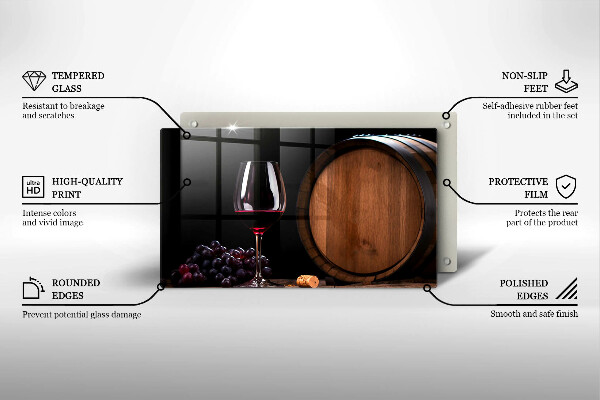 Tagliere in vetro Bicchiere da vino a botte