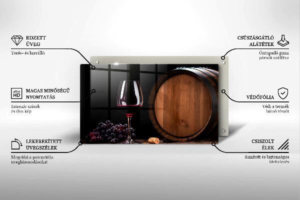 Tagliere in vetro Bicchiere da vino a botte