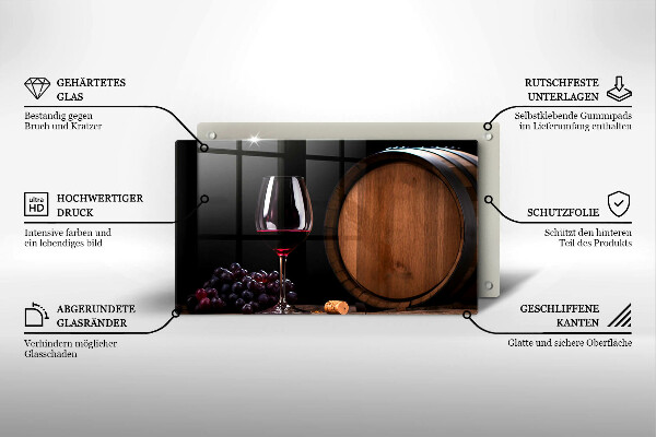 Tagliere in vetro Bicchiere da vino a botte