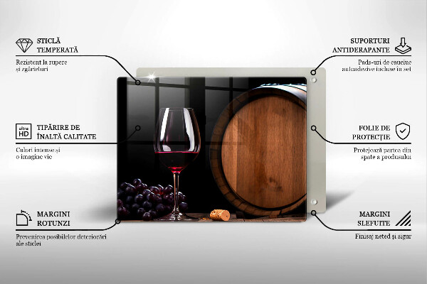 Tagliere in vetro Bicchiere da vino a botte