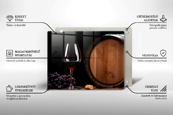 Tagliere in vetro Bicchiere da vino a botte