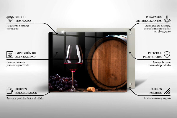 Tagliere in vetro Bicchiere da vino a botte