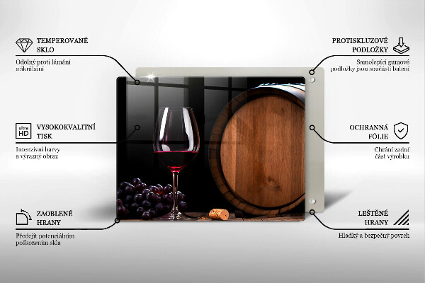 Tagliere in vetro Bicchiere da vino a botte