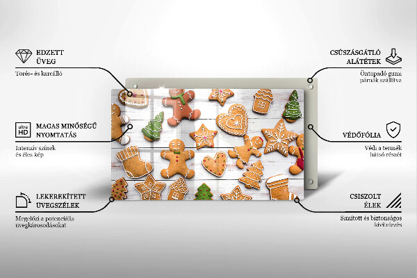 Tagliere in vetro Pan di zenzero di Natale