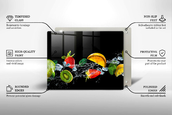 Tagliere in vetro Frutta in acqua