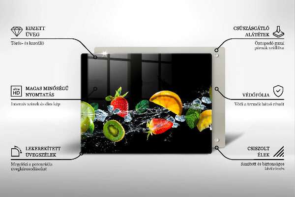 Tagliere in vetro Frutta in acqua