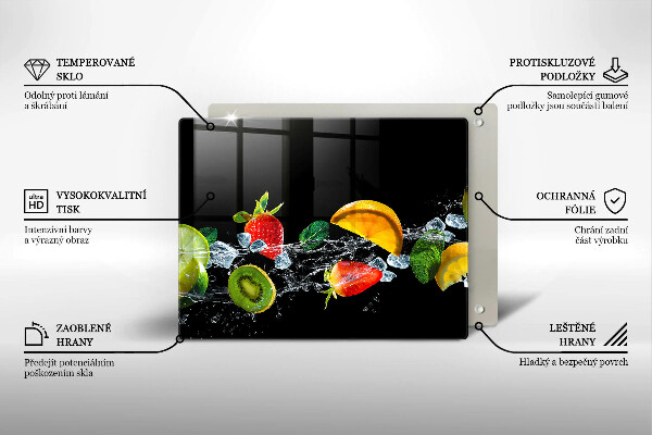 Tagliere in vetro Frutta in acqua