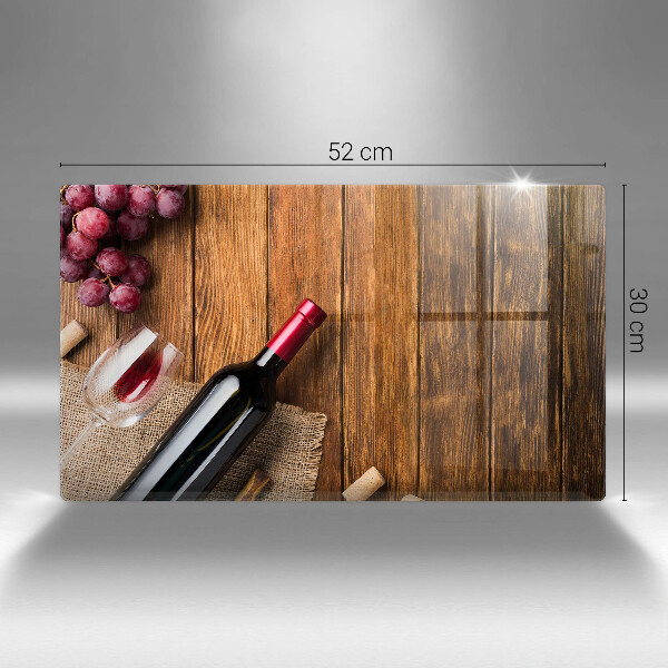 Tagliere in vetro Una bottiglia di vino rosso