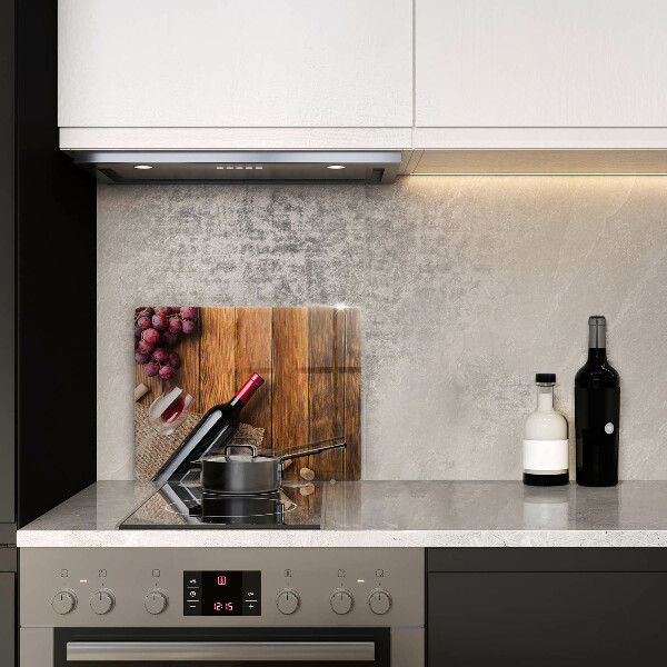 Tagliere in vetro Una bottiglia di vino rosso