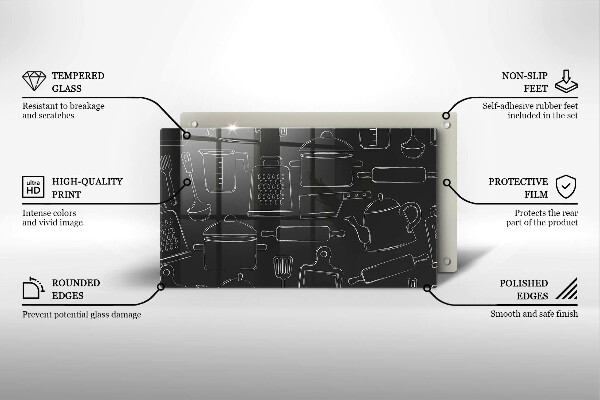 Tagliere in vetro Accessori da cucina dei cartoni animati