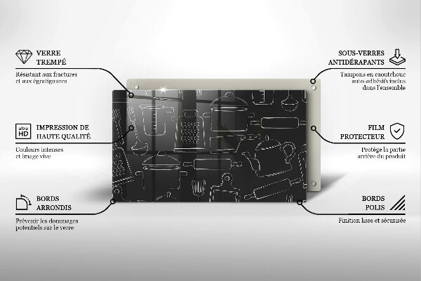 Tagliere in vetro Accessori da cucina dei cartoni animati