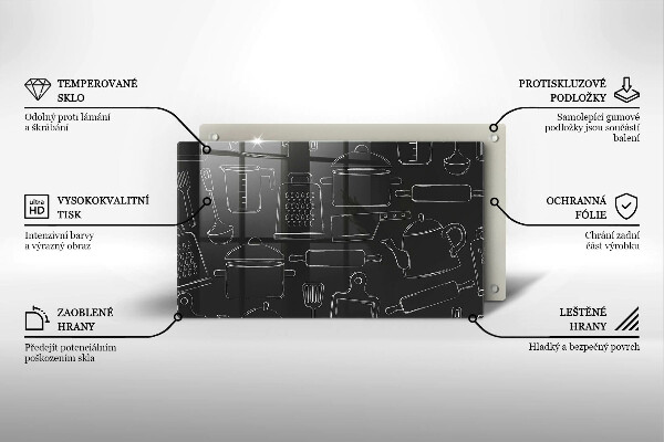 Tagliere in vetro Accessori da cucina dei cartoni animati