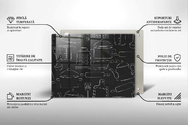 Tagliere in vetro Accessori da cucina dei cartoni animati
