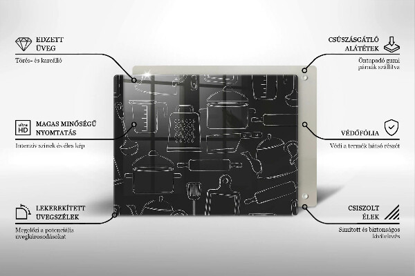 Tagliere in vetro Accessori da cucina dei cartoni animati