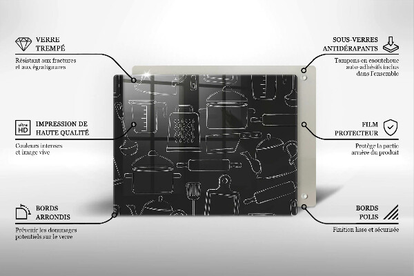 Tagliere in vetro Accessori da cucina dei cartoni animati