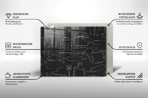 Tagliere in vetro Accessori da cucina dei cartoni animati