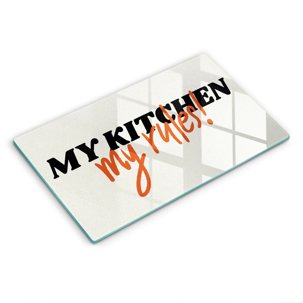 Tagliere in vetro My kitchen my rules