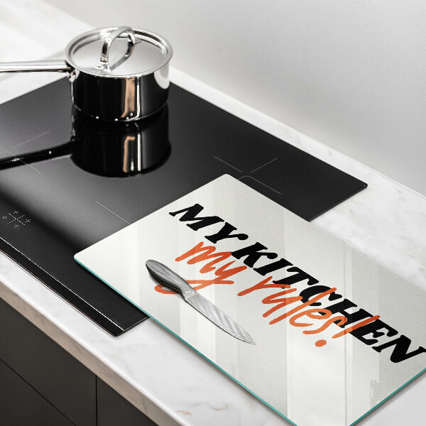 Tagliere in vetro My kitchen my rules