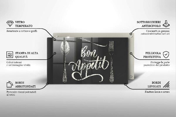 Tagliere in vetro Bon Appetit