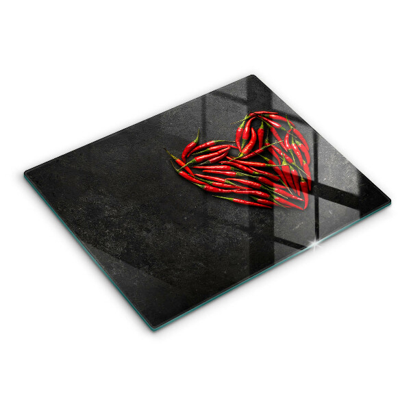 Tagliere in vetro Cuore di peperoncino