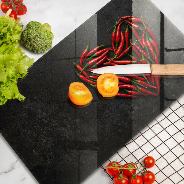 Tagliere in vetro Cuore di peperoncino