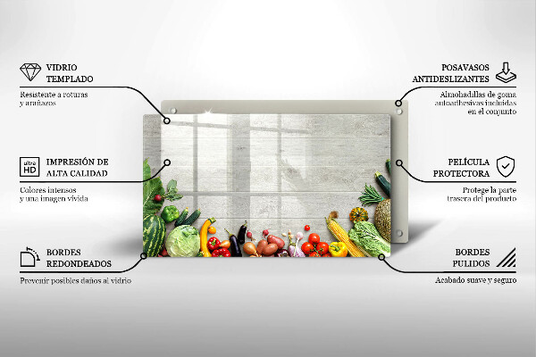 Tagliere in vetro Verdure su tavole