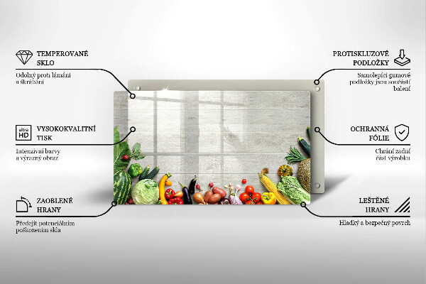 Tagliere in vetro Verdure su tavole