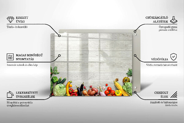 Tagliere in vetro Verdure su tavole