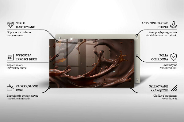 Tagliere in vetro Cioccolato liquido