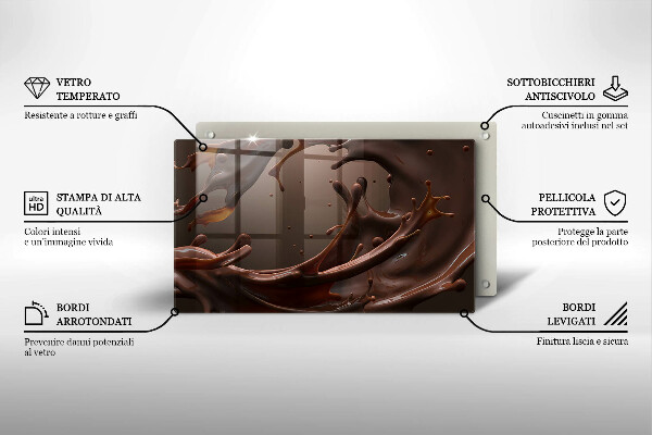 Tagliere in vetro Cioccolato liquido