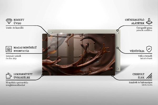 Tagliere in vetro Cioccolato liquido