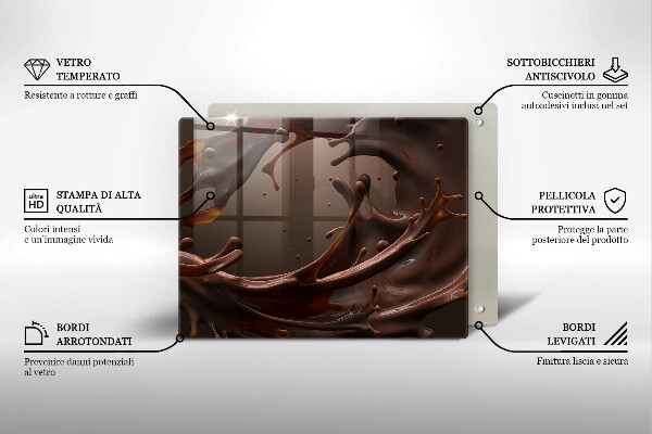 Tagliere in vetro Cioccolato liquido