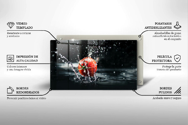 Tagliere in vetro Pomodoro in acqua