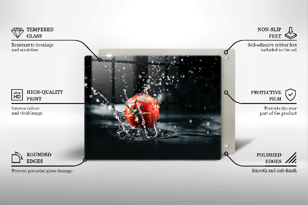 Tagliere in vetro Pomodoro in acqua